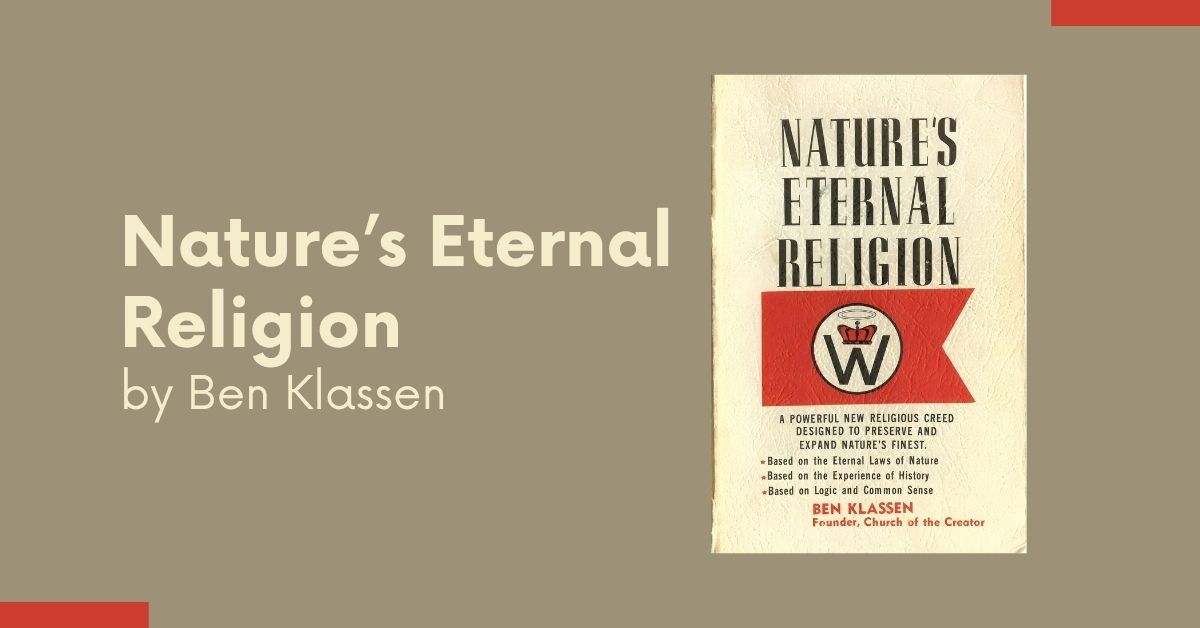 Nature’s Eternal Religion by Ben Klassen nature's eternal religion